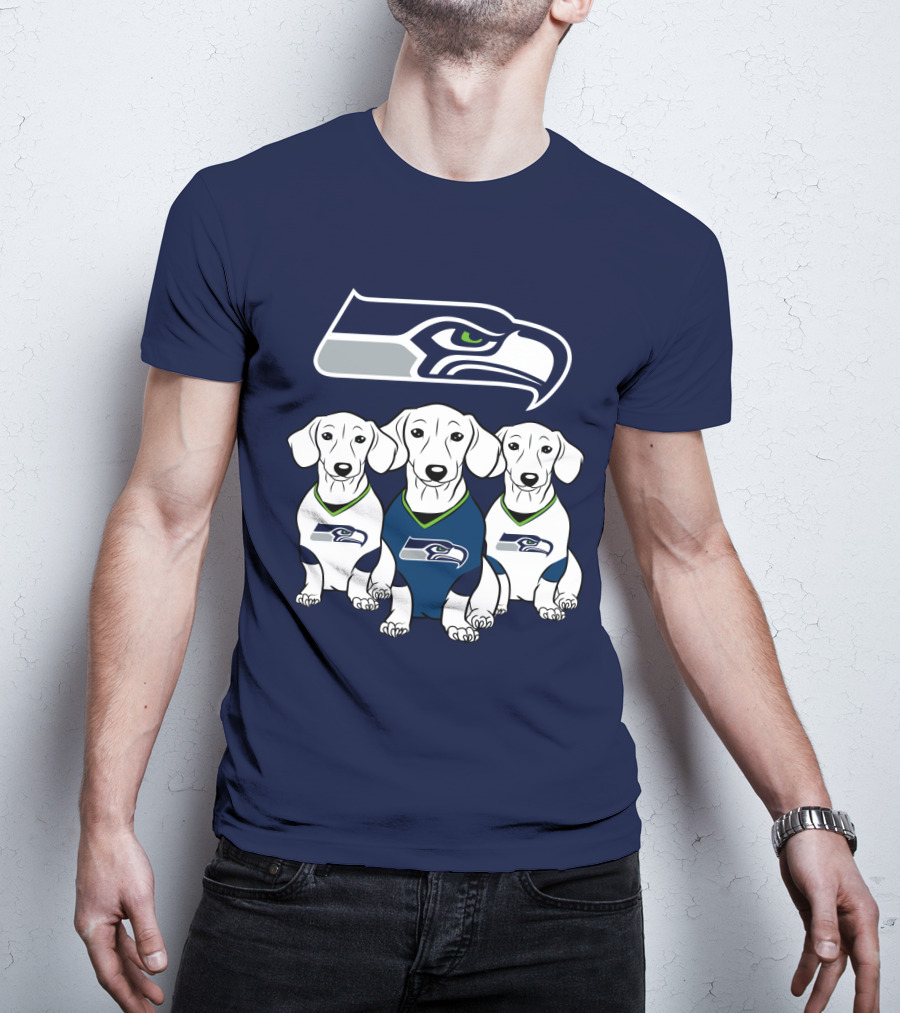 Seattle Seahawks Dachshund Dogs Football T-Shirt