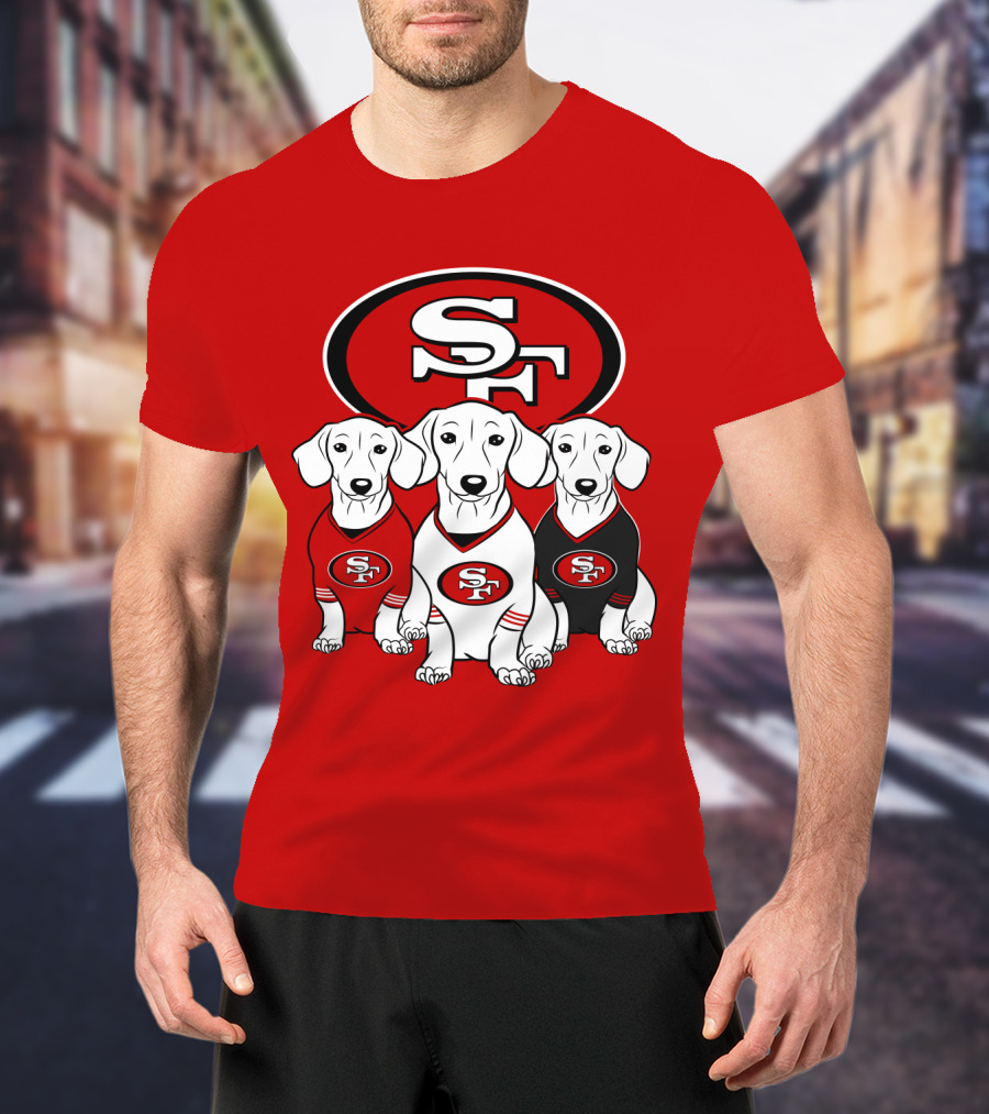 San Francisco 49ers Dachshund Dog Trio T-Shirt