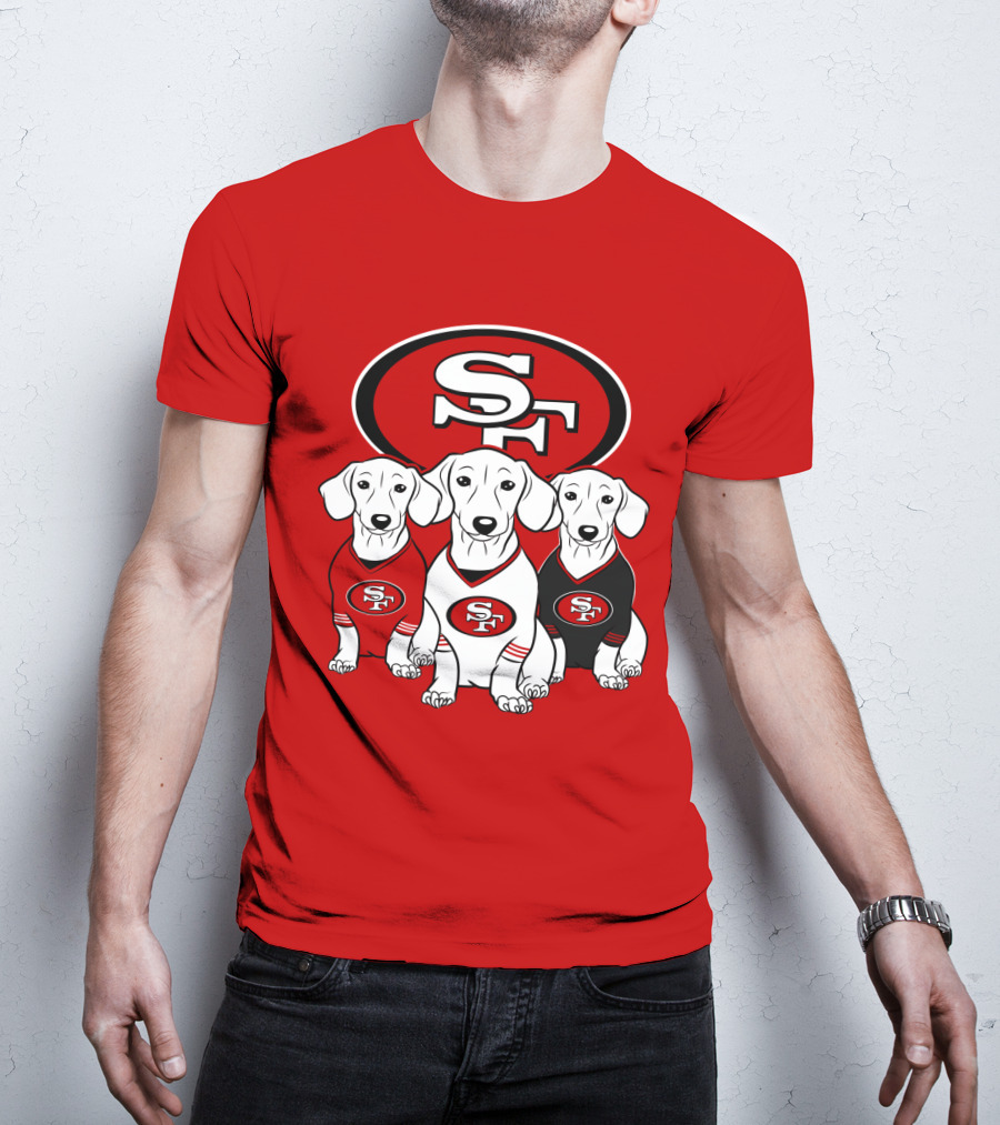San Francisco 49ers Dachshund Dog Trio T-Shirt