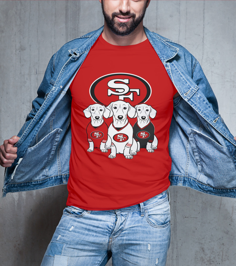 San Francisco 49ers Dachshund Dog Trio T-Shirt