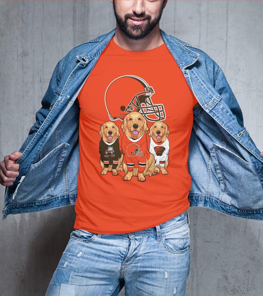 Cleveland Browns Dogs Football Golden Retrievers T-Shirt