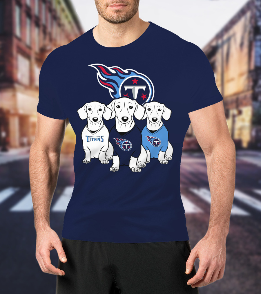 Tennessee Titans Dachshund Dog Trio T-Shirt