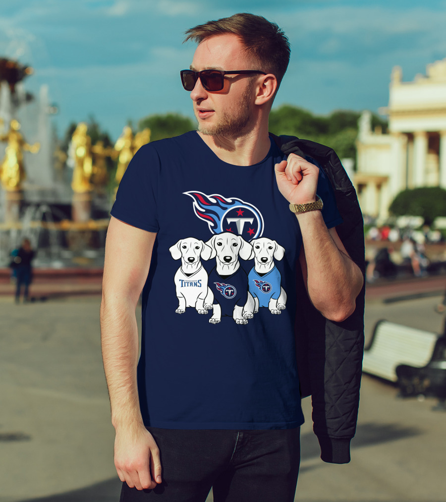 Tennessee Titans Dachshund Dog Trio T-Shirt