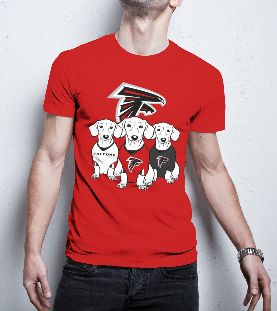 Atlanta Falcons With Dachshund  T-Shirt