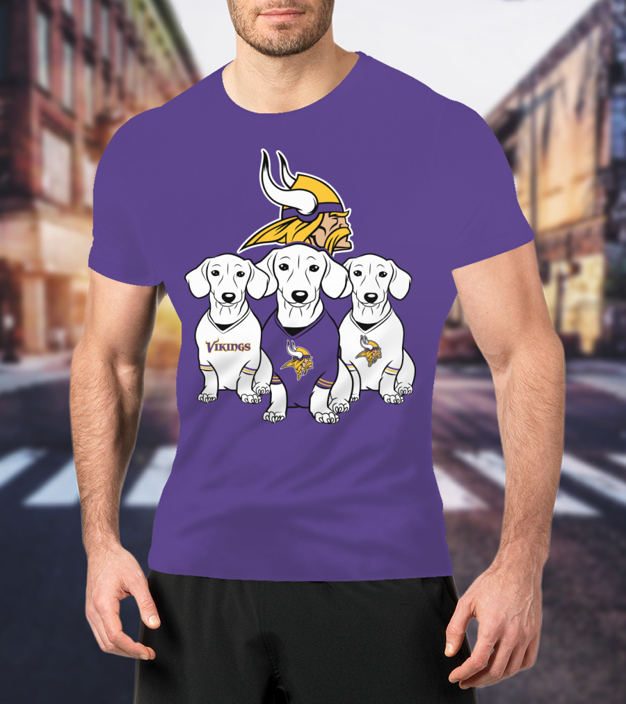 Minnesota Vikings Dachshund  Puppies T-Shirt