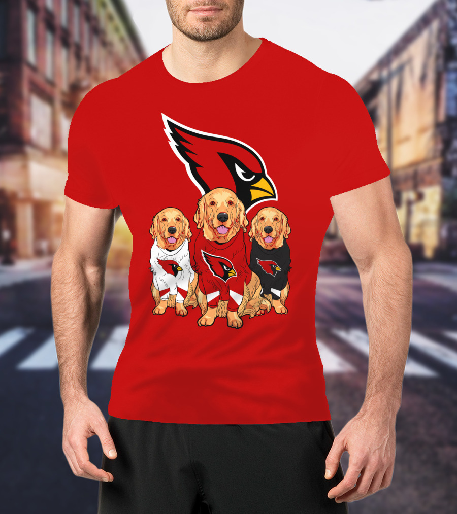 Arizona Cardinals Golden Retrievers Red Uniforms T-Shirt