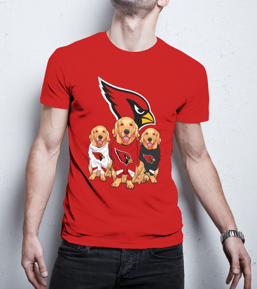 Arizona Cardinals Golden Retrievers Red Uniforms T-Shirt