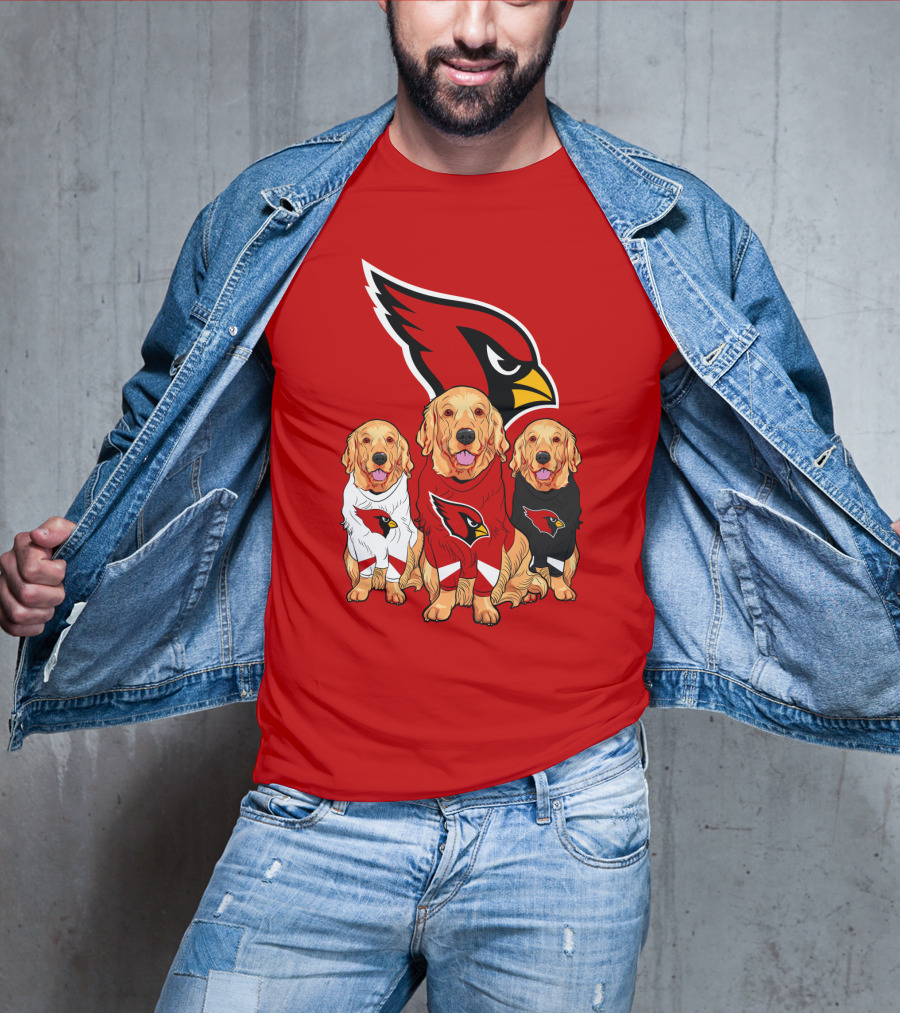 Arizona Cardinals Golden Retrievers Red Uniforms T-Shirt