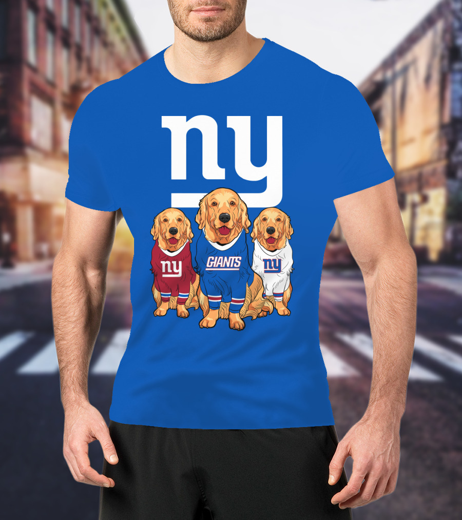 New York Giants Ny Giants Golden Retrievers T-Shirt