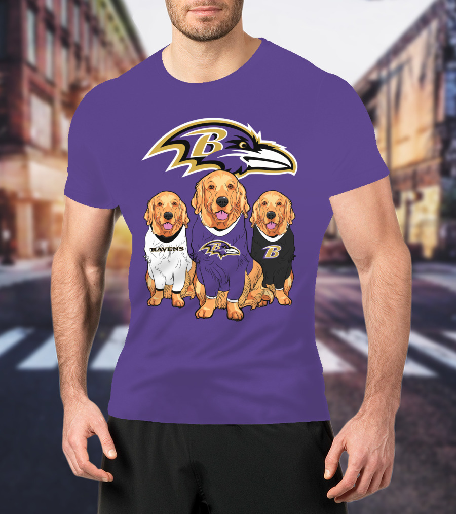 Baltimore Ravens Golden Retrievers T-Shirt