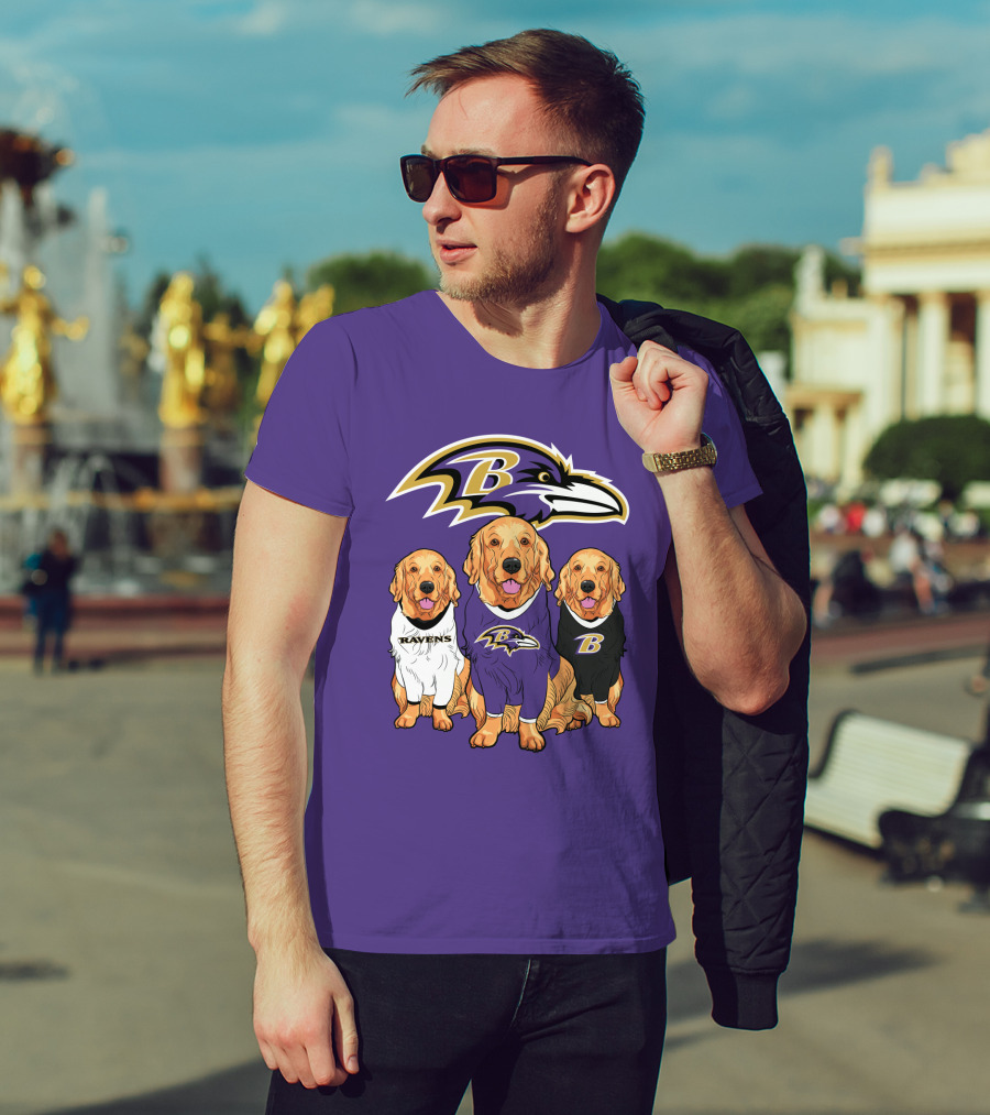 Baltimore Ravens Golden Retrievers T-Shirt