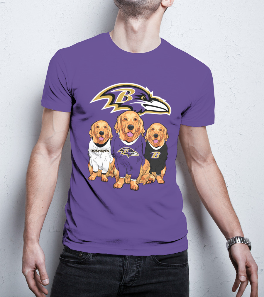 Baltimore Ravens Golden Retrievers T-Shirt