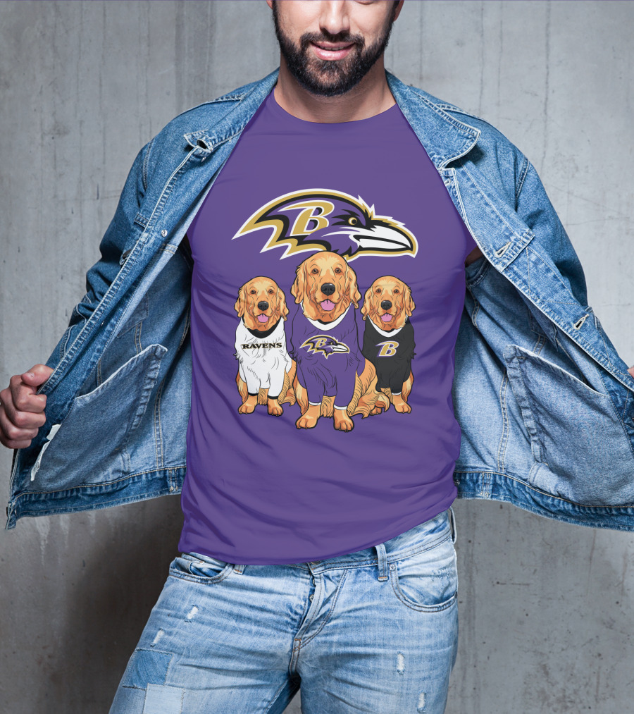 Baltimore Ravens Golden Retrievers T-Shirt