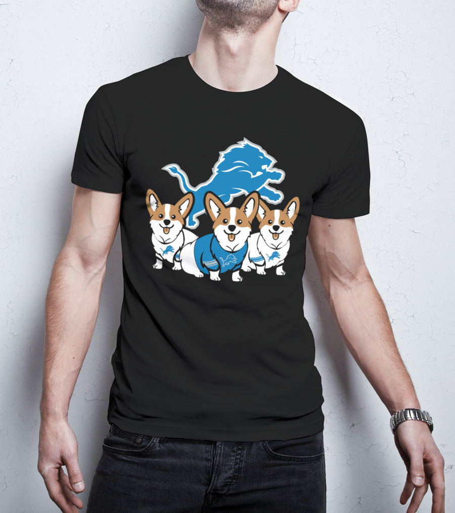 Detroit Lions Corgi Trio T-Shirt