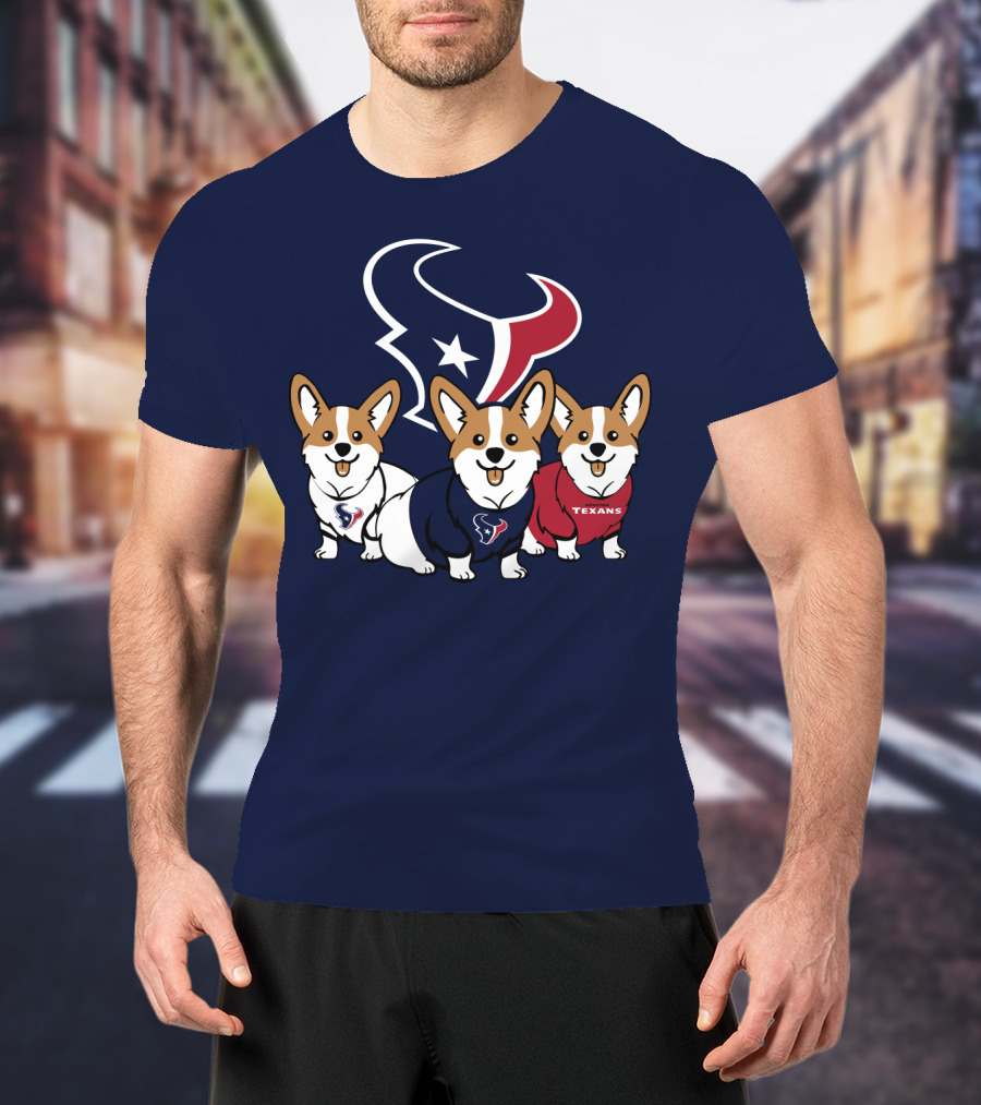 Houston Texans Corgi Trio T-Shirt