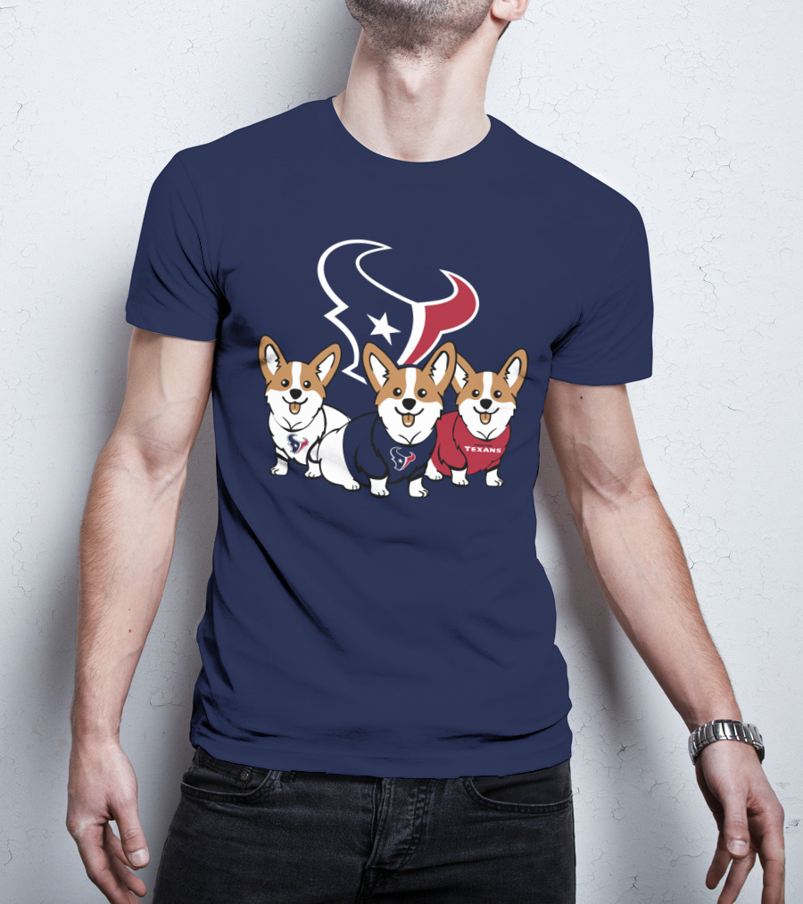 Houston Texans Corgi Trio T-Shirt