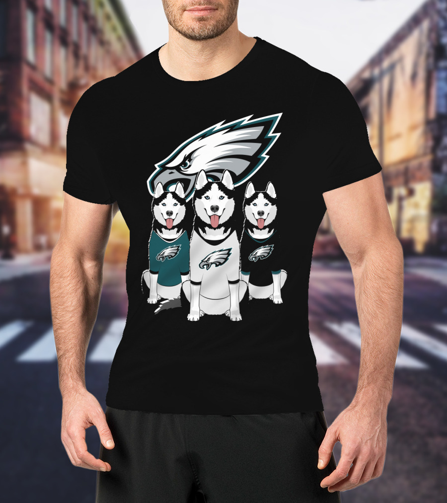 Philadelphia Eagles Husky Dogs T-Shirt