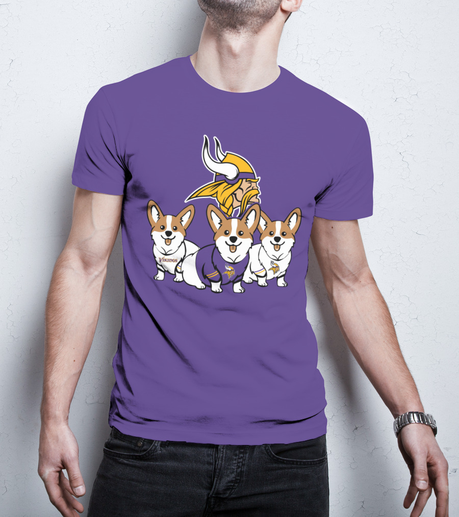Minnesota Vikings Corgi Trio T-Shirt