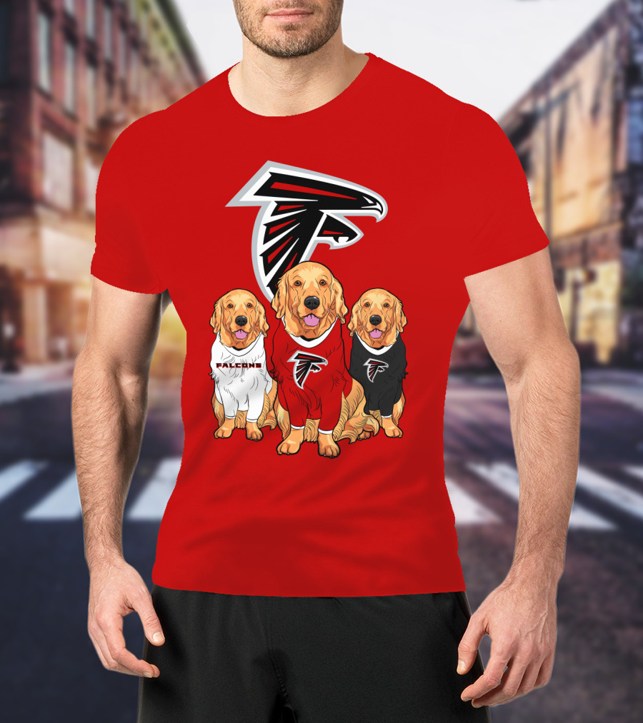 Atlanta Falcons Golden Retrievers Dogs T-Shirt