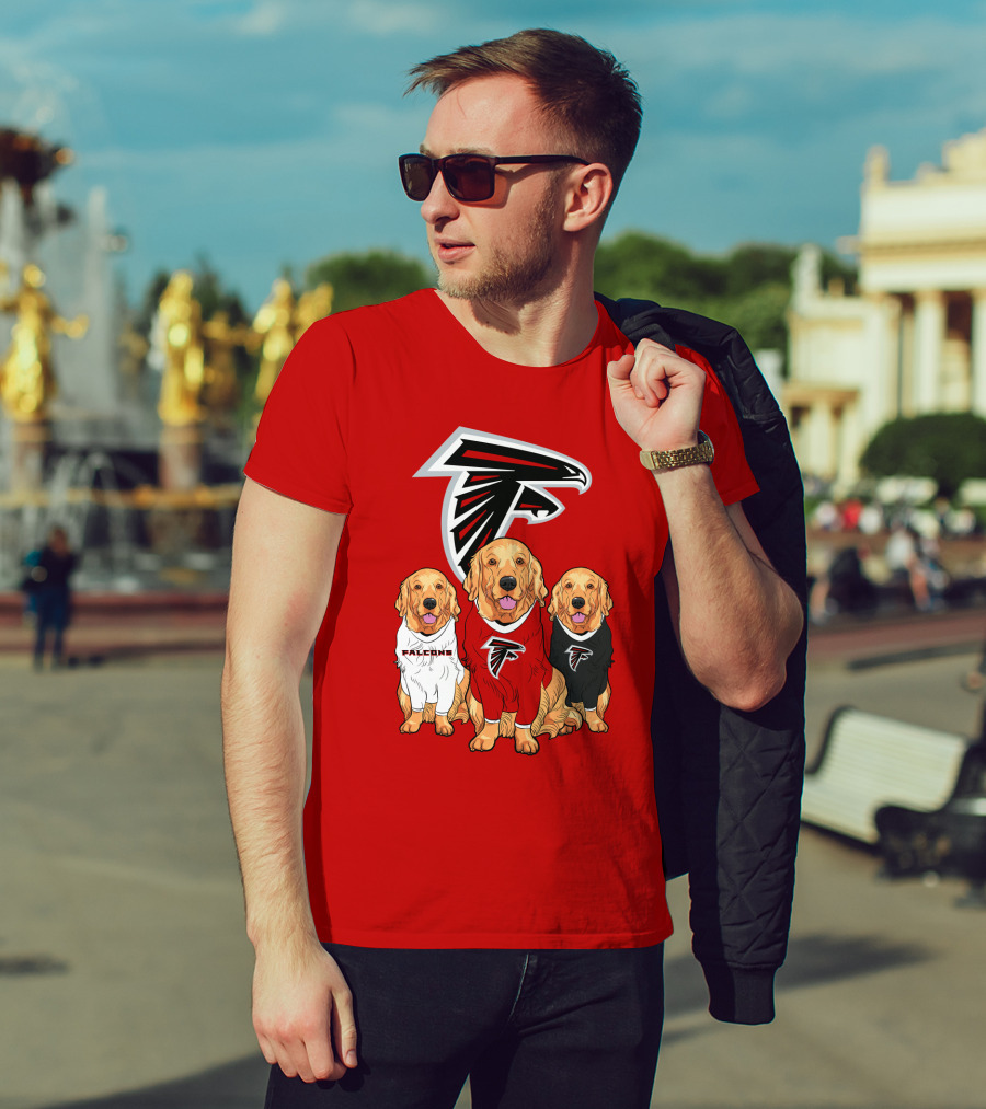 Atlanta Falcons Golden Retrievers Dogs T-Shirt