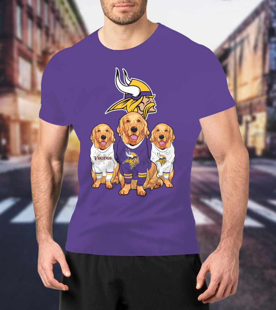 Minnesota Vikings Golden Retrievers T-Shirt