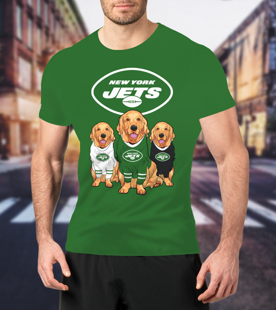 New York Jets Golden Retrievers T-Shirt