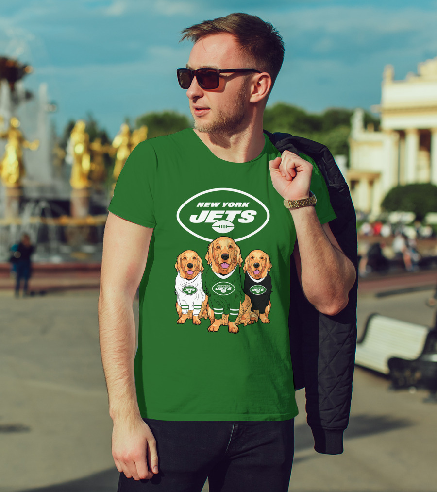 New York Jets Golden Retrievers T-Shirt