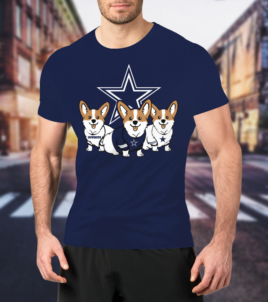 Dallas Cowboys Corgi Trio T-Shirt