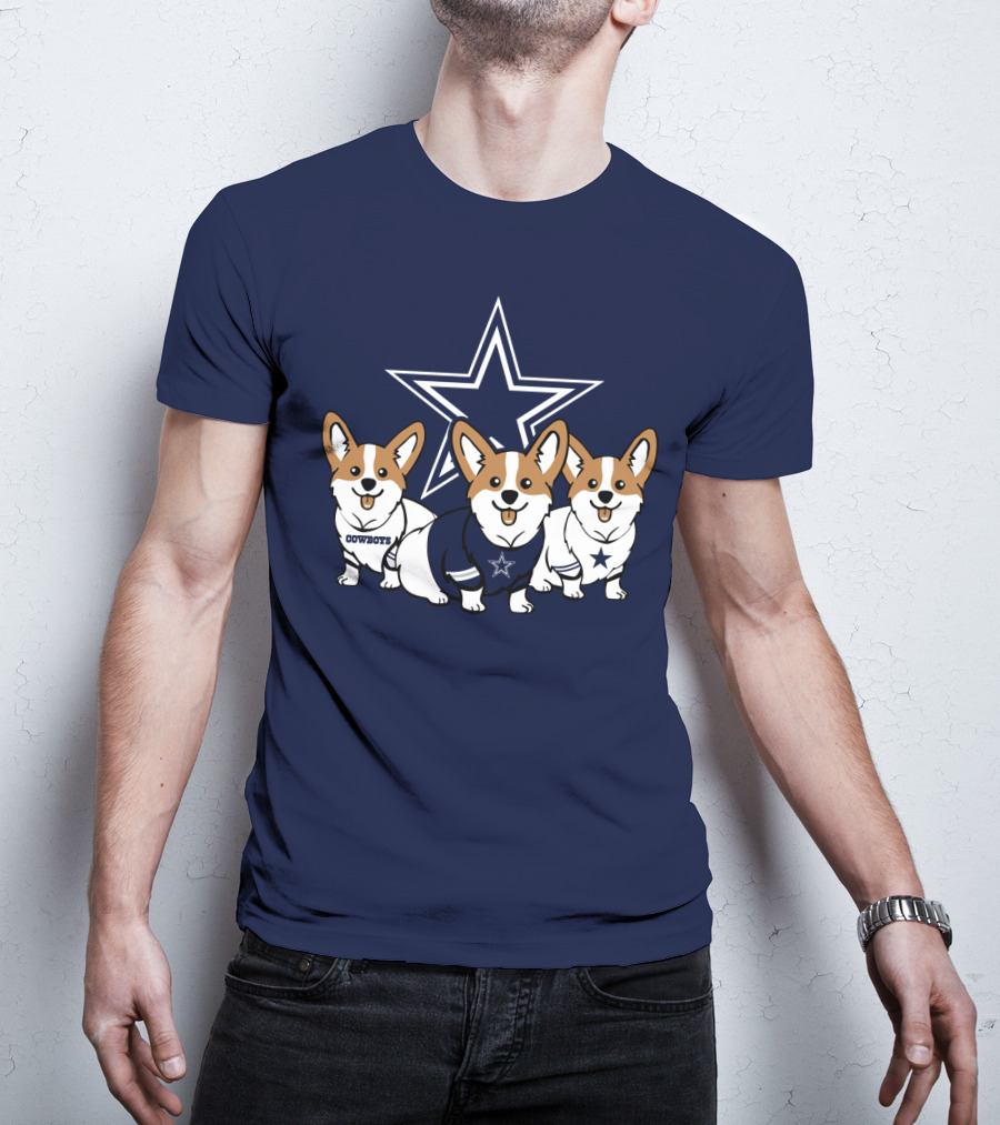 Dallas Cowboys Corgi Trio T-Shirt