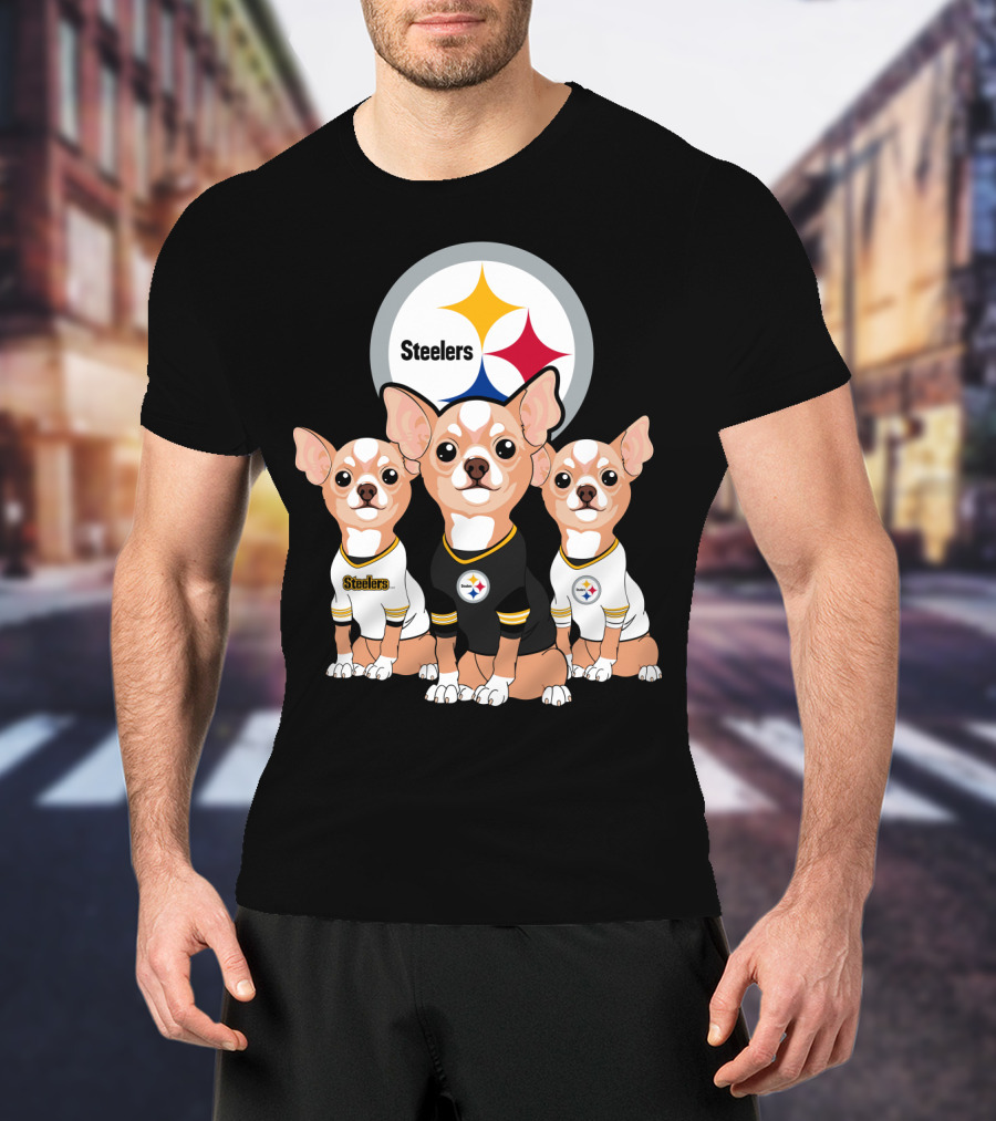 Steelers Chihuahua Trio T-Shirt