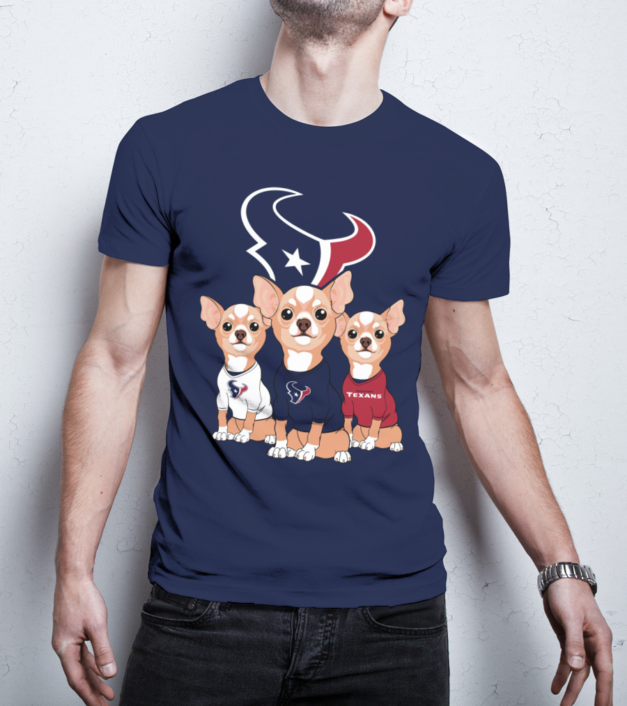 Houston Texans Chihuahua Trio Fan T-Shirt