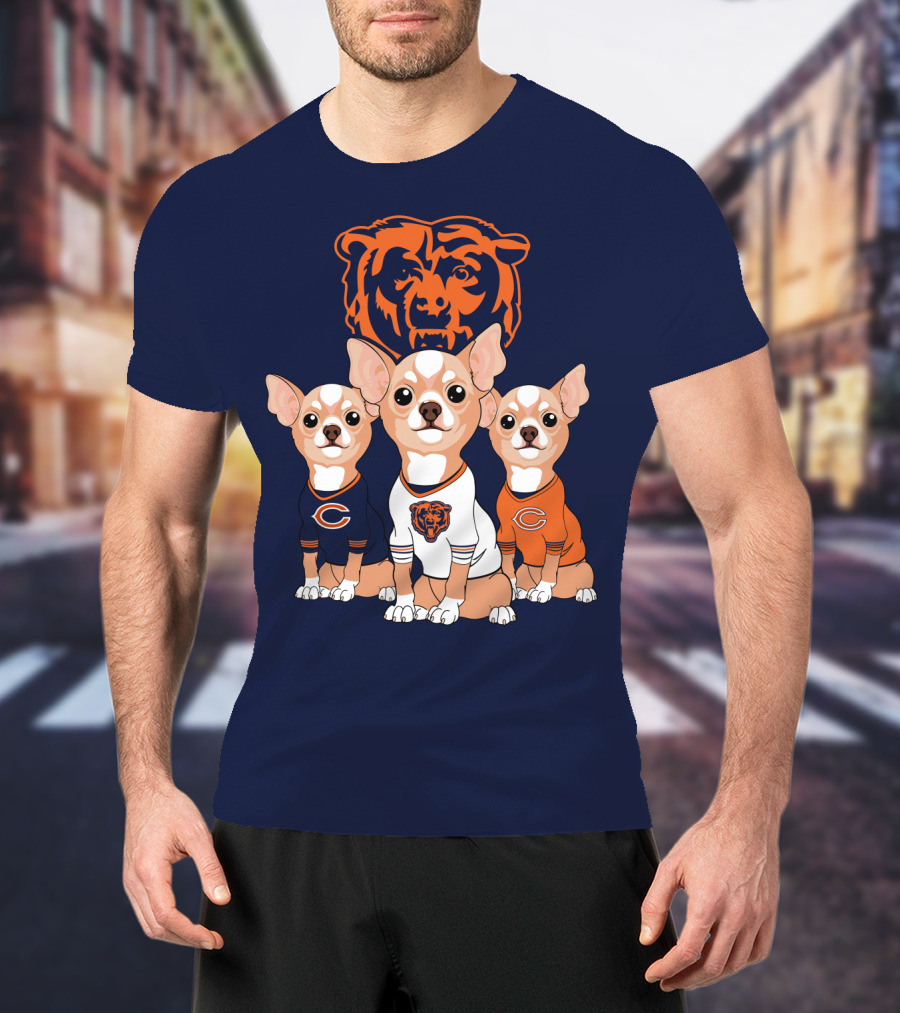 Chicago Bears Chihuahua Trio T-Shirt