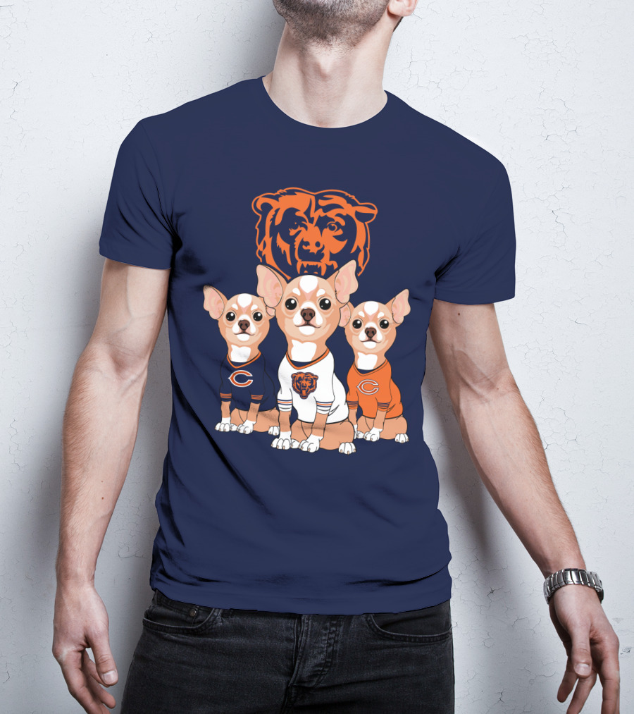 Chicago Bears Chihuahua Trio T-Shirt