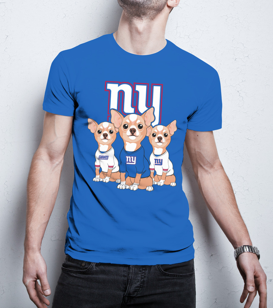 New York Giants Chihuahua Trio T-Shirt