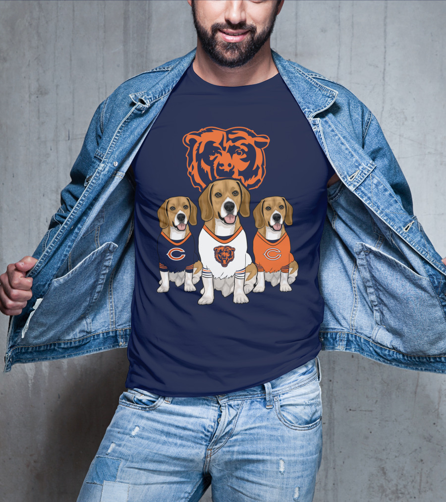 Chicago Bears Beagle Trio T-Shirt