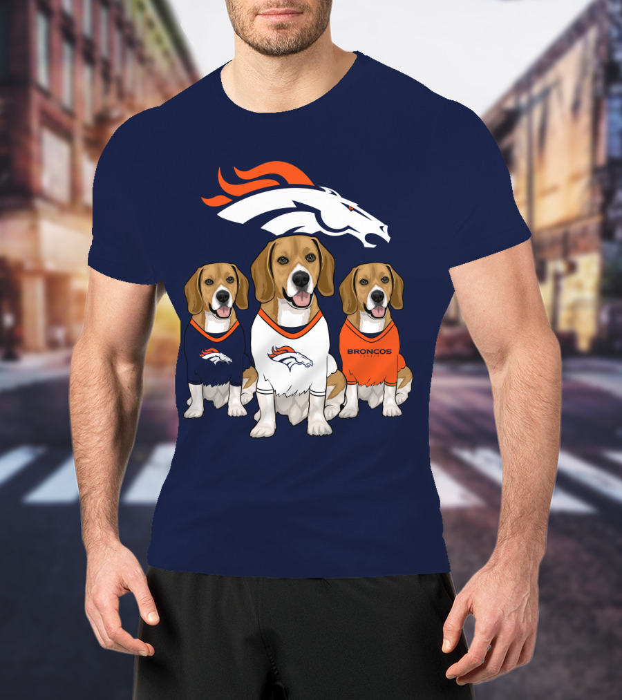 Denver Broncos Beagle Trio T-Shirt