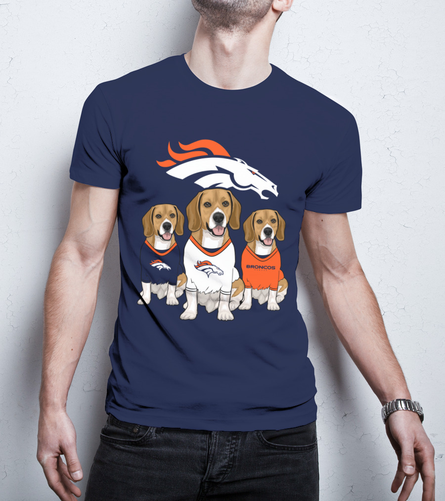 Denver Broncos Beagle Trio T-Shirt