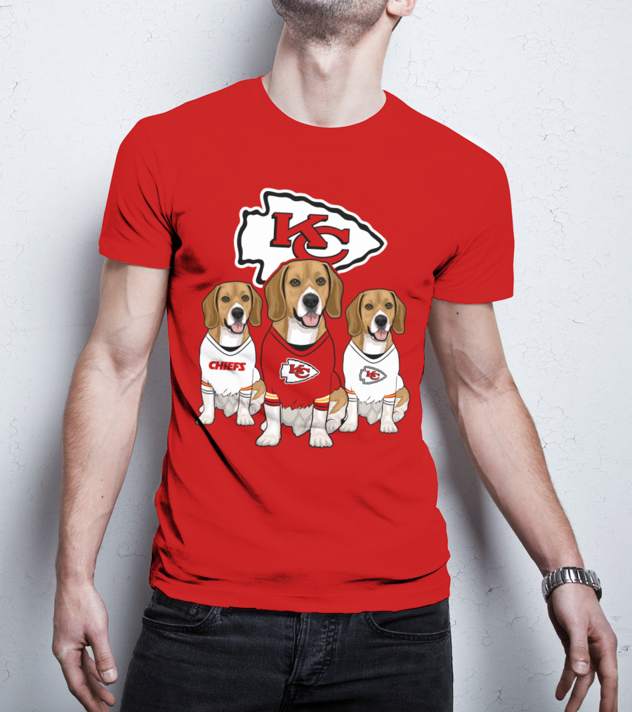 Kc Chiefs Beagle Trio Dogs T-Shirt