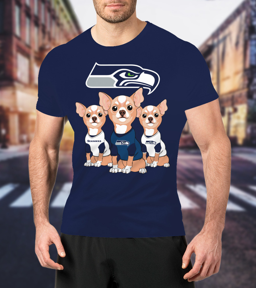Seahawks Chihuahua Trio T-Shirt