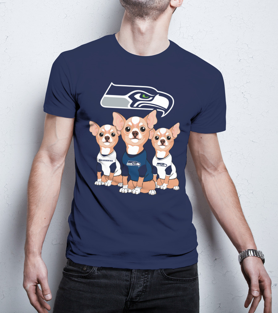 Seahawks Chihuahua Trio T-Shirt