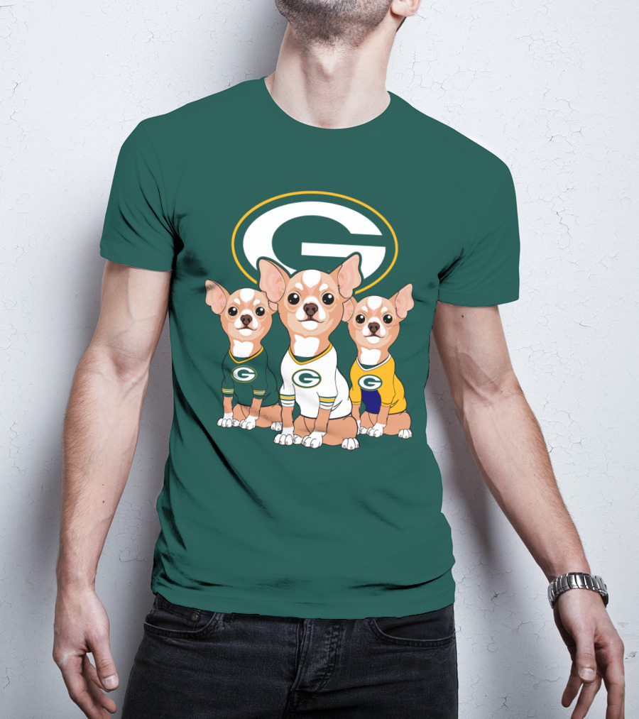 Green Bay Packers Chihuahua Trio T-Shirt