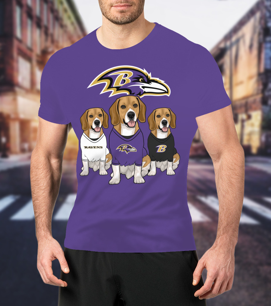 Baltimore Ravens Beagle Trio T-Shirt