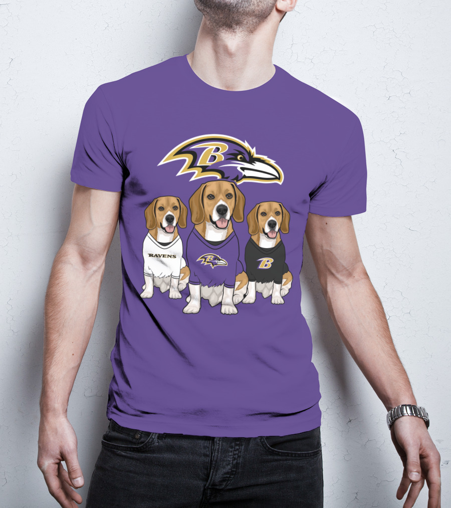 Baltimore Ravens Beagle Trio T-Shirt