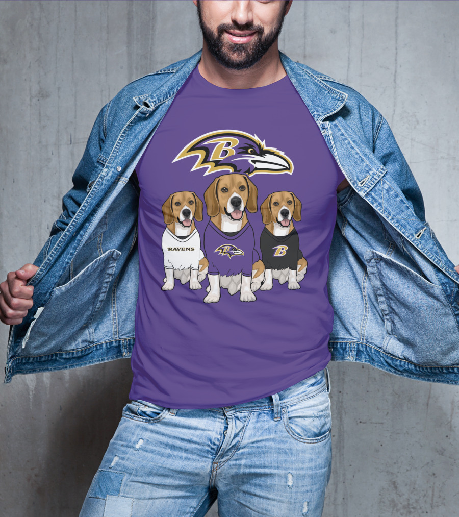 Baltimore Ravens Beagle Trio T-Shirt