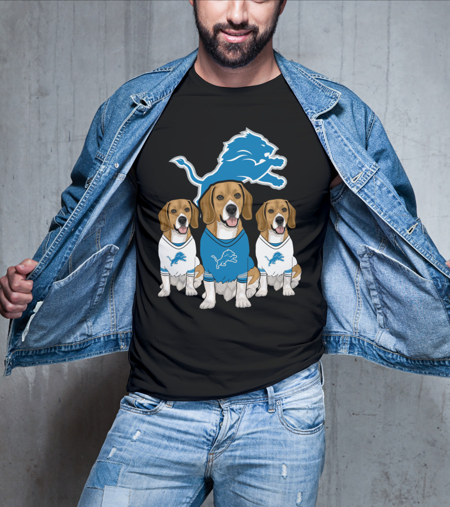 Detroit Lions Beagles T-Shirt