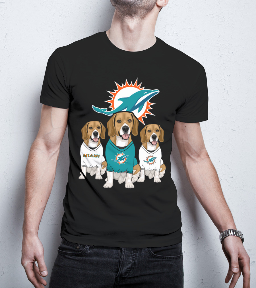 Miami Dolphins Beagle Trio T-Shirt
