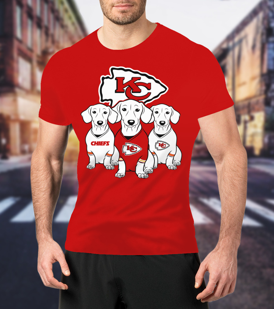 Kansas City Chiefs Dachshund Trio T-Shirt