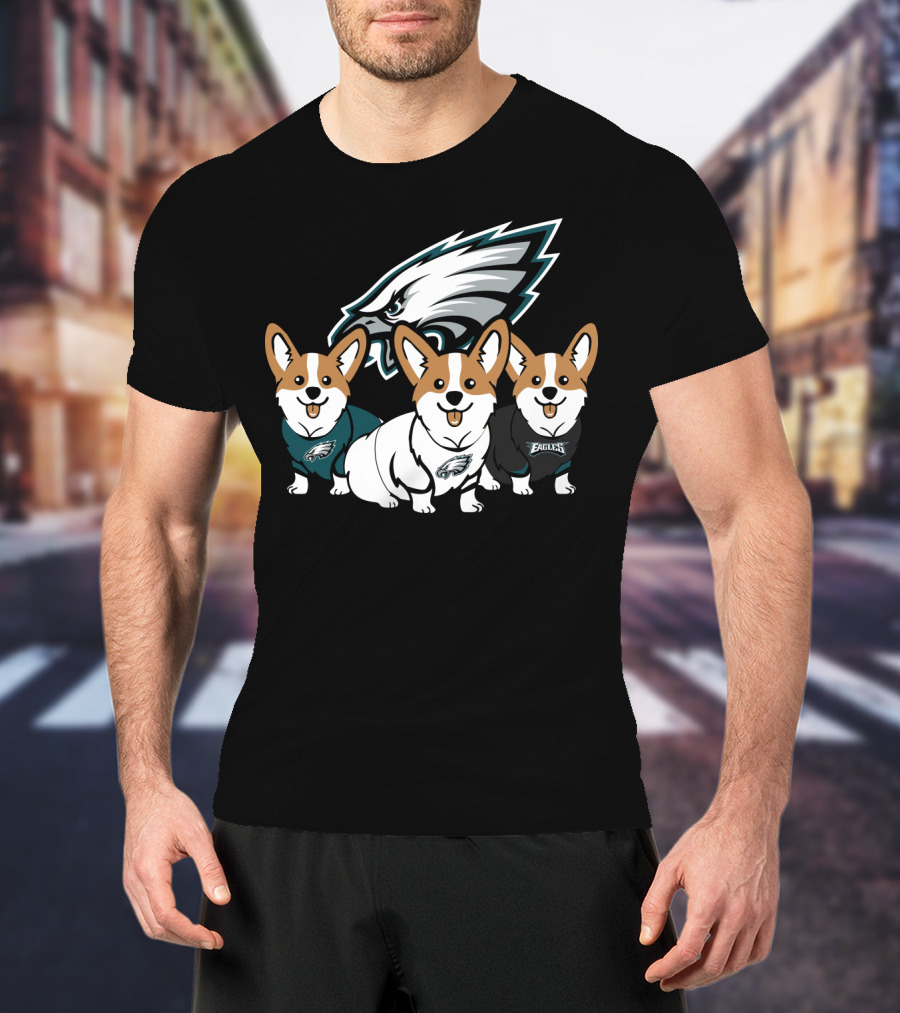 Philadelphia Eagles Corgi Trio T-Shirt