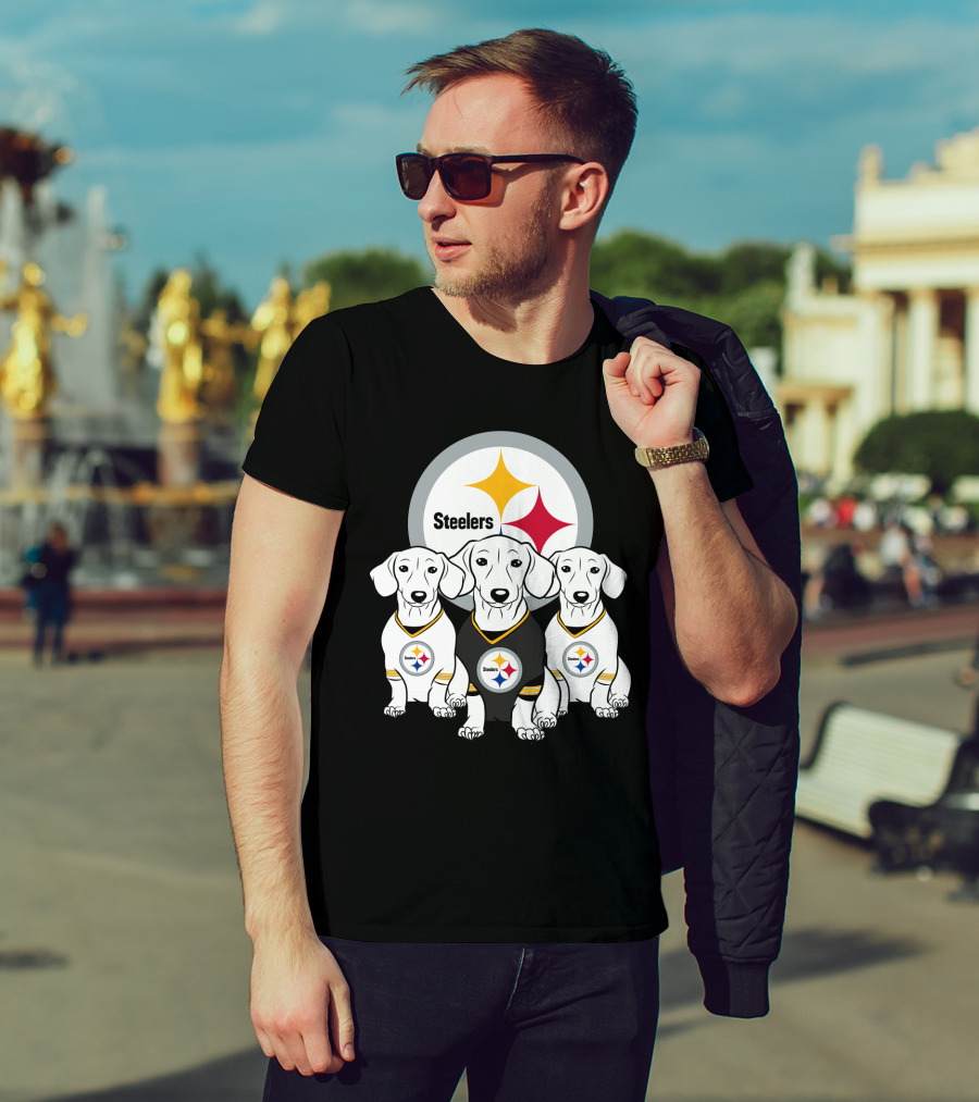 Steelers Dachshund Trio T-Shirt