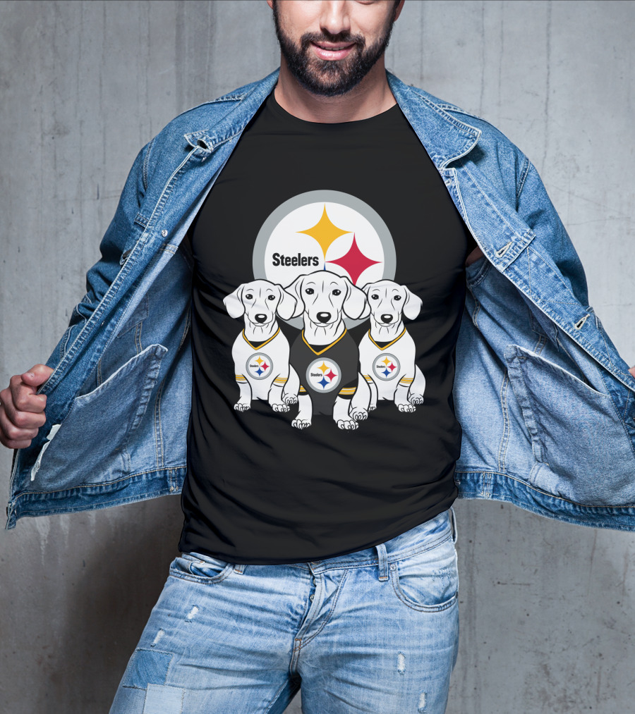 Steelers Dachshund Trio T-Shirt
